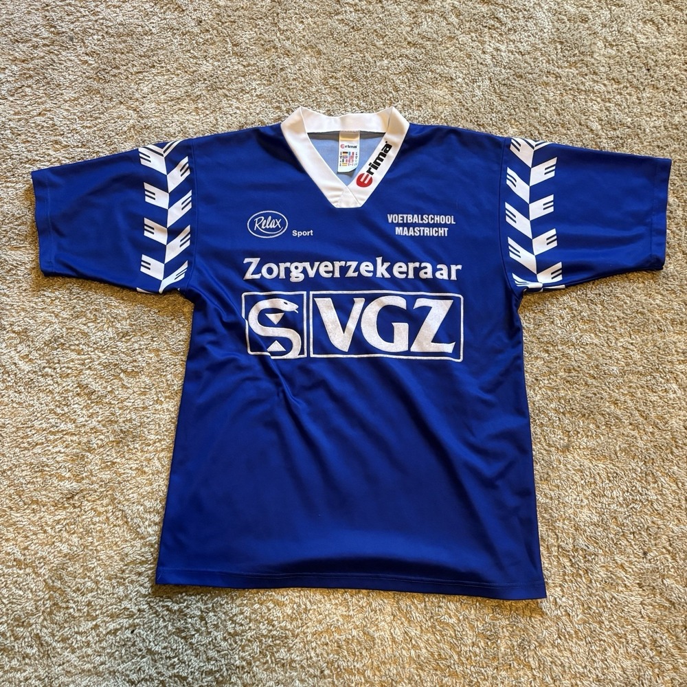 Vintage 90s 00s Erima Soccer Jersey Blue White Men's Medium - Picture 1 of 8